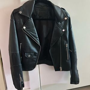 Black faux leather jacket